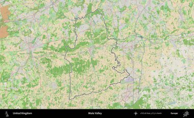 Köstebek Vadisi. Bir OpenStreetMap Fransız tarzı haritada Birleşik Krallık 'ın özetlenmiş idari alanı