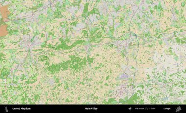 Köstebek Vadisi. Bir OpenStreetMap Fransız stili haritasında Birleşik Krallık 'ın idari alanı