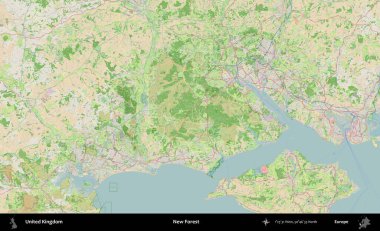 Yeni Orman. Bir OpenStreetMap Fransız stili haritasında Birleşik Krallık 'ın idari alanı