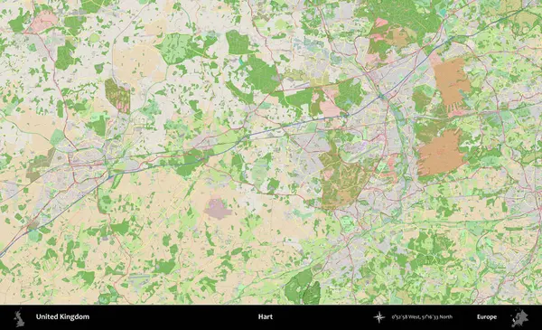 - Hart. Bir OpenStreetMap Fransız stili haritasında Birleşik Krallık 'ın idari alanı