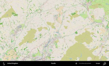 Pendle. Bir OpenStreetMap Fransız stili haritasında Birleşik Krallık 'ın idari alanı