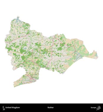 Ender. Birleşik Krallık 'ın idari alanı bir OpenStreetMap Fransız tarzı haritada beyazda izole edildi