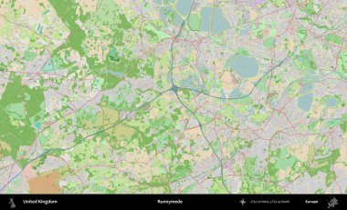 Runnymede. Bir OpenStreetMap Fransız stili haritasında Birleşik Krallık 'ın idari alanı