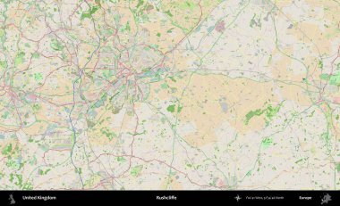 Rushcliffe. Bir OpenStreetMap Fransız stili haritasında Birleşik Krallık 'ın idari alanı