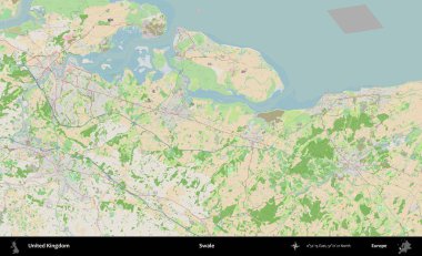Swale. Bir OpenStreetMap Fransız stili haritasında Birleşik Krallık 'ın idari alanı