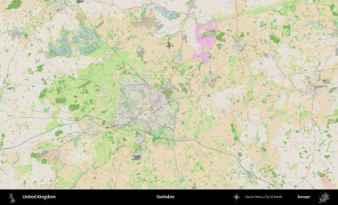 Swindon. Bir OpenStreetMap Fransız stili haritasında Birleşik Krallık 'ın idari alanı