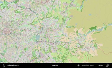 Tameside 'da. Bir OpenStreetMap Fransız stili haritasında Birleşik Krallık 'ın idari alanı