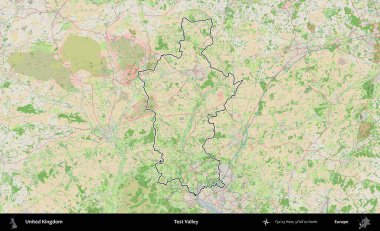 Test vadisi. Bir OpenStreetMap Fransız tarzı haritada Birleşik Krallık 'ın özetlenmiş idari alanı