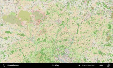 Test vadisi. Bir OpenStreetMap Fransız stili haritasında Birleşik Krallık 'ın idari alanı