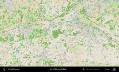 Tonbridge ve Malling. Bir OpenStreetMap Fransız stili haritasında Birleşik Krallık 'ın idari alanı