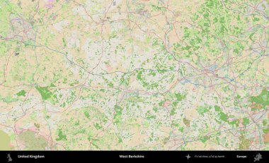 Batı Berkshire. Bir OpenStreetMap Fransız stili haritasında Birleşik Krallık 'ın idari alanı