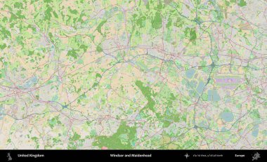 Windsor ve Maidenhead. Bir OpenStreetMap Fransız stili haritasında Birleşik Krallık 'ın idari alanı