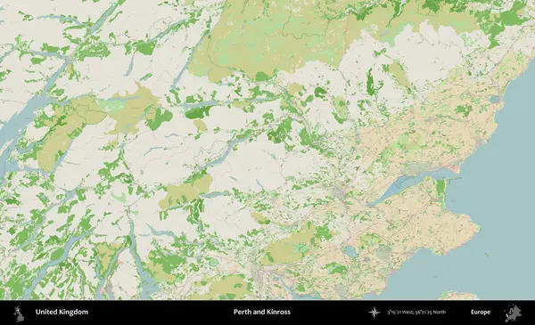 Perth ve Kinross. Bir OpenStreetMap Fransız stili haritasında Birleşik Krallık 'ın idari alanı