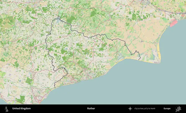 Ender. Bir OpenStreetMap Fransız tarzı haritada Birleşik Krallık 'ın özetlenmiş idari alanı