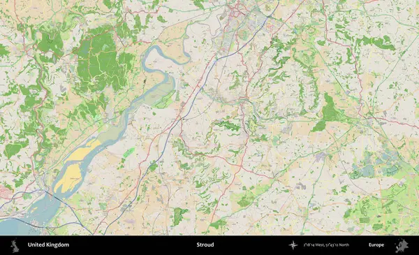 Güçlü. Bir OpenStreetMap Fransız stili haritasında Birleşik Krallık 'ın idari alanı