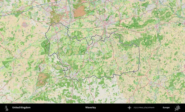 Waverley. Bir OpenStreetMap Fransız tarzı haritada Birleşik Krallık 'ın özetlenmiş idari alanı
