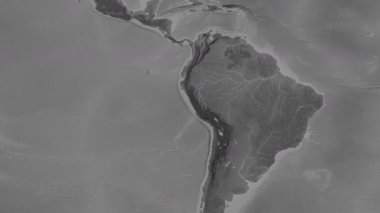 Grau Denizi bölgesi Patterson silindirik projeksiyonunda dünyanın gri ölçekli yükseklik haritasının arka planında