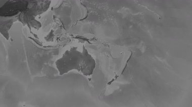 Mercan Denizi. Patterson silindirik projeksiyonundaki gri ölçekli yükseklik haritasında konum diyagramı