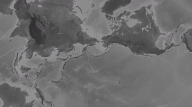 Pasifik Okyanusu 'nun altında. Patterson silindirik projeksiyonundaki gri ölçekli yükseklik haritasında konum diyagramı