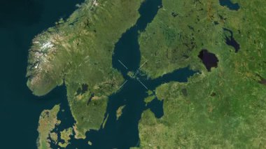 Aland, çevresinin haritasına zum yaptı. Gözden geçirme, parlaklık, etiketler