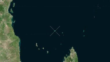 Aldabra - Seyşeller yakın çekim - uydu. Parıltı. Etiketler.