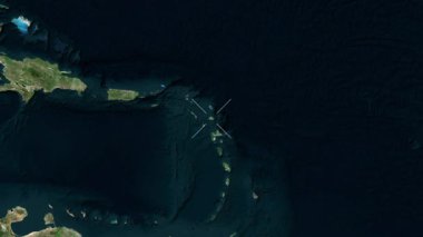 Antigua - Antigua ve Barbuda yakın çekim - uydu. Parıltı. Etiketler.