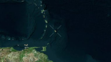 Barbados 'un yakın çekim uydusu. Önizleme. Parıltı. Etiketler.