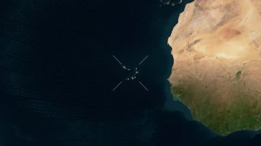 Cape Verde yakın çekim uydusu. Parıltı. Etiketler.