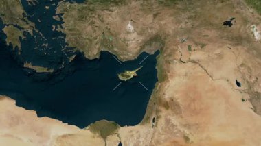 Kıbrıs 'ın yakın çekim uydusu. Parıltı. Etiketler.