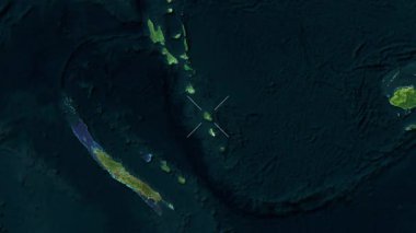 Erromango, New Hebrides - Vanuatu yakın çekim - uydu. Parıltı. Etiketler.