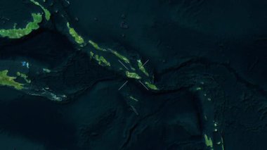 Guadalcanal, Solomon Adaları yakın çekim uydusu. Parıltı. Etiketler.