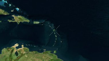 Guadeloupe yakın çekim uydusu. Parıltı. Etiketler.