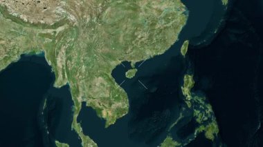 Hainan Adası - Çin yakın-uydu. Önizleme. Parıltı. Etiketler.