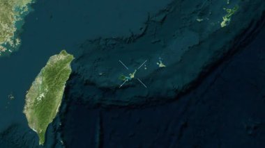 Ishigaki Adası - Japonya yakın çekim - uydu. Önizleme. Parıltı. Etiketler.