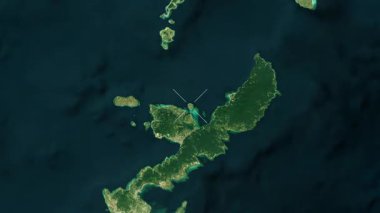 Kouri Adası - Japonya yakın çekim - uydu. Önizleme. Parıltı. Etiketler.