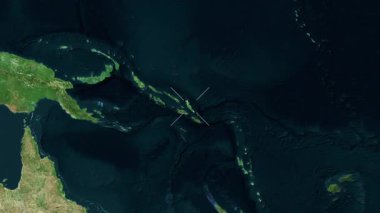 Malaita, Solomon Adaları yakın çekim uydusu. Parıltı. Etiketler.