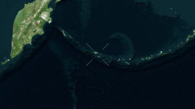 Adalara yakın, Birleşik Devletler yakın çekim uydusu. Parıltı. Etiketler.