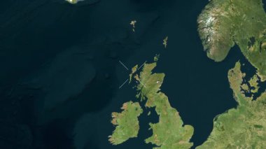 Dış Hebrides, İskoçya - Büyük Britanya yakın çekim - uydu. Önizleme. Parıltı.
