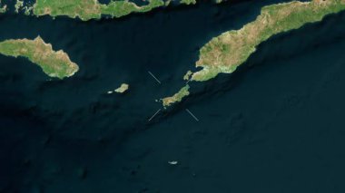 Rote Adası - Endonezya yakın çekim - uydu. Önizleme. Parıltı. Etiketler.