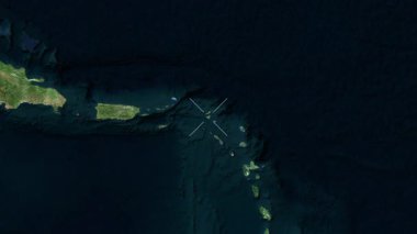 Saint Martin yakın çekim uydusu. Parıltı. Etiketler.
