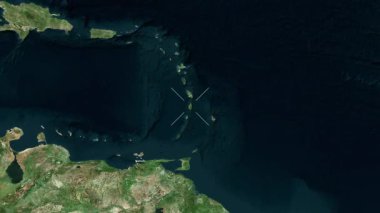 Saint Lucia 'nın yakın çekim uydusu. Önizleme. Parıltı. Etiketler.
