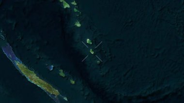 Tanna, New Hebrides - Vanuatu yakın çekim - uydu. Parıltı. Etiketler.
