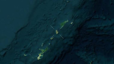 Tokunoshima Adası - Japonya yakın çekim - uydu. Parıltı. Etiketler.