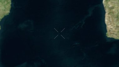 Tristan-da-Cunha Adası - Saint-Helena yakın çekim uydusu. Parıltı. Etiketler.