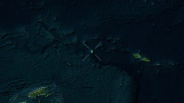 Wallis Adası - Wallis ve Futuna yakın çekim - uydu. Önizleme. Parıltı. Etiketler.