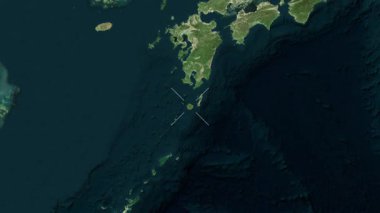 Yakushima Adası - Japonya yakın-uydu. Önizleme. Parıltı. Etiketler.