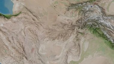 Afganistan haritası - sür. Sınır. Uydu.