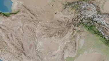 Afganistan haritası - süzül. Sınır. Uydu.