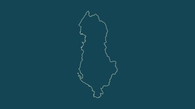 Arnavutluk haritası - çizgi film. Sınır. Uydu.