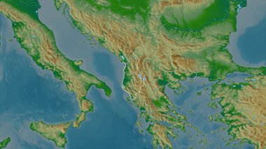 Arnavutluk haritası - çıkartma. Sınır. Fiziksel.